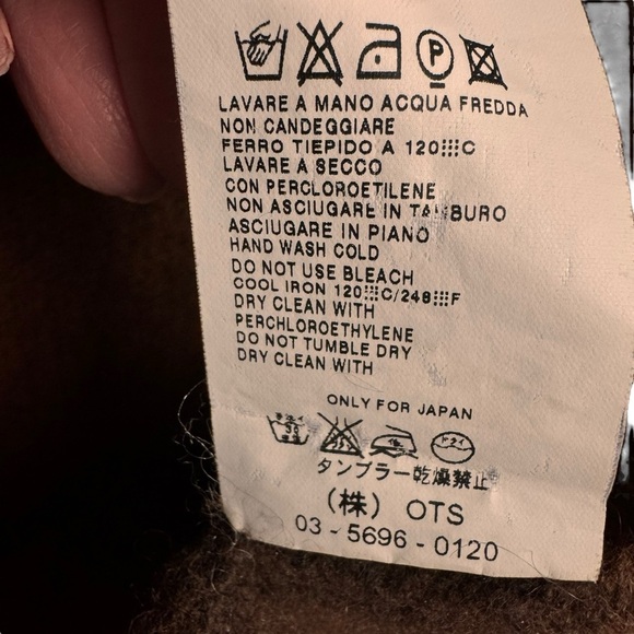 Weekend Max Mara wool angora cardigan sweater Brown and Cream S - Picture 5 of 16